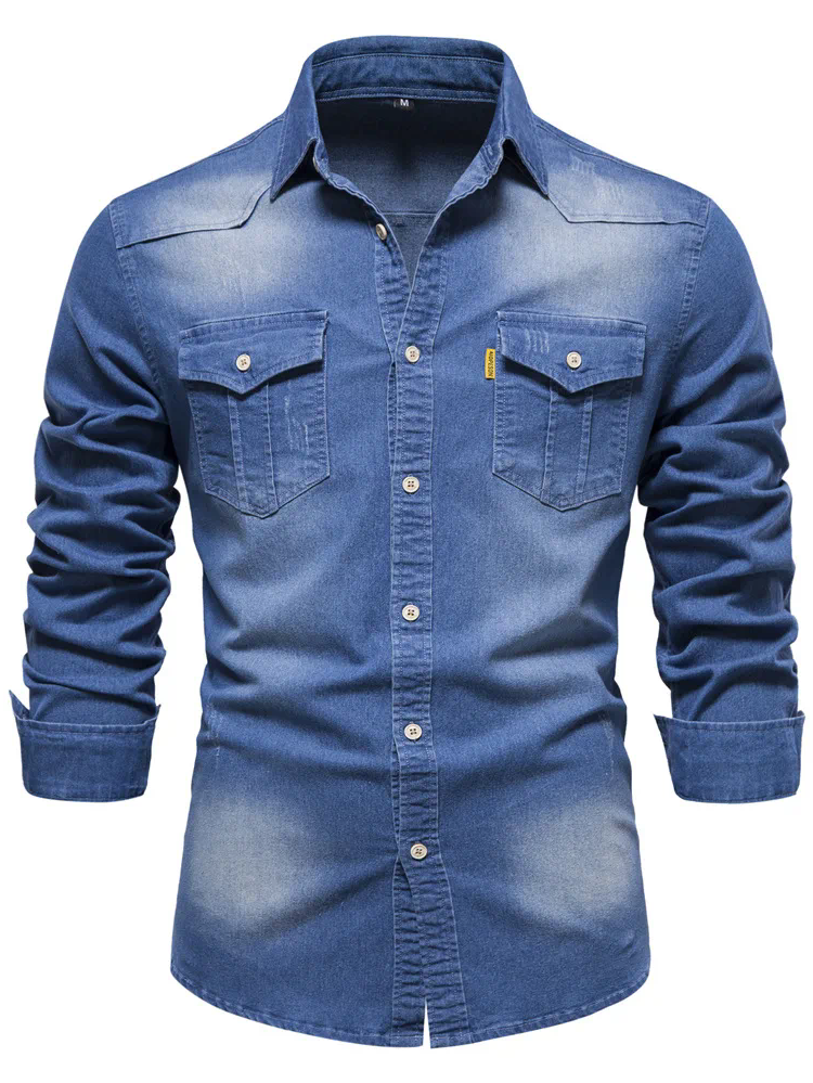 Men's Denim Long Sleeve Shirt
