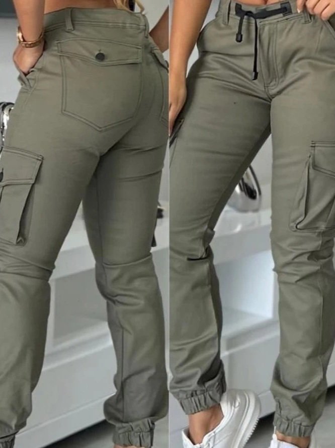Women’s Multiple Pockets Cuffed Cargo Pants
