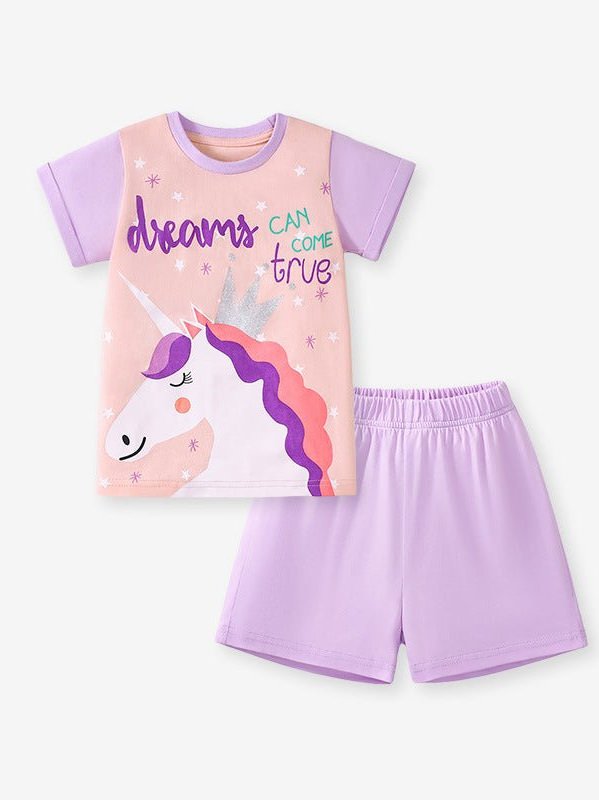 Girl's Unicorn Shorts Set