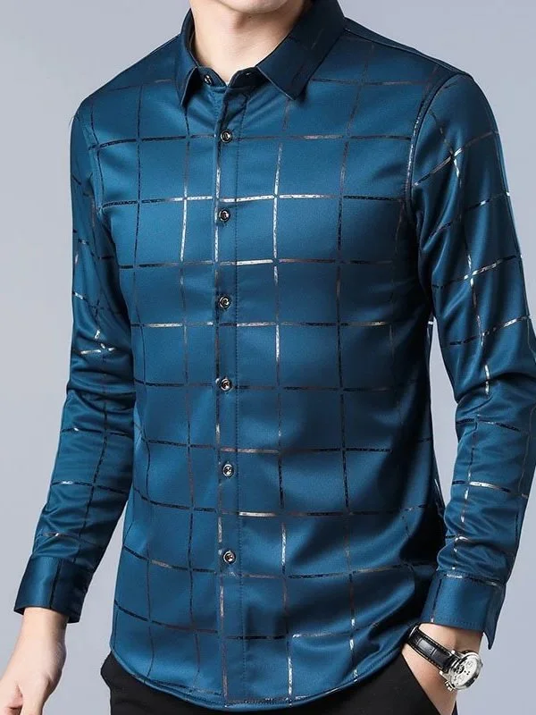 Men's Plaid Slim Fit Shirt