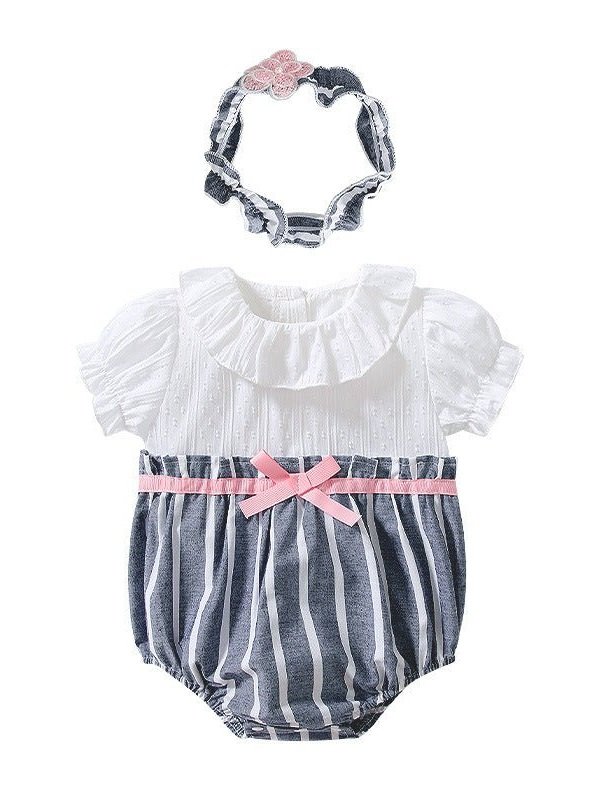 Baby Girl Striped Pattern Onesies