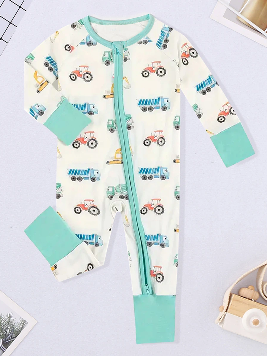 Baby Boy's and Baby Girl's Bear Print Jumpsuit/Romper