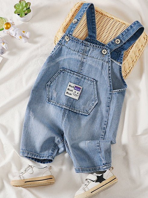 Baby Boy's Denim Short Overalls