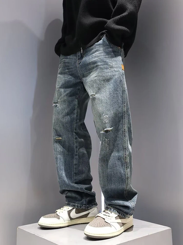 Men's Baggy Ripped Denim Jeans Pants