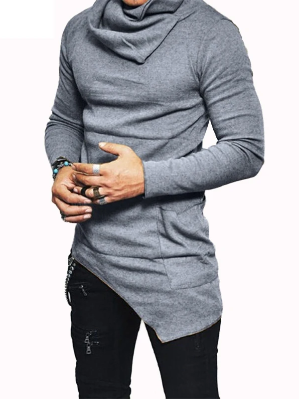 Men's Unbalance Hem Pocket Sweatshirt