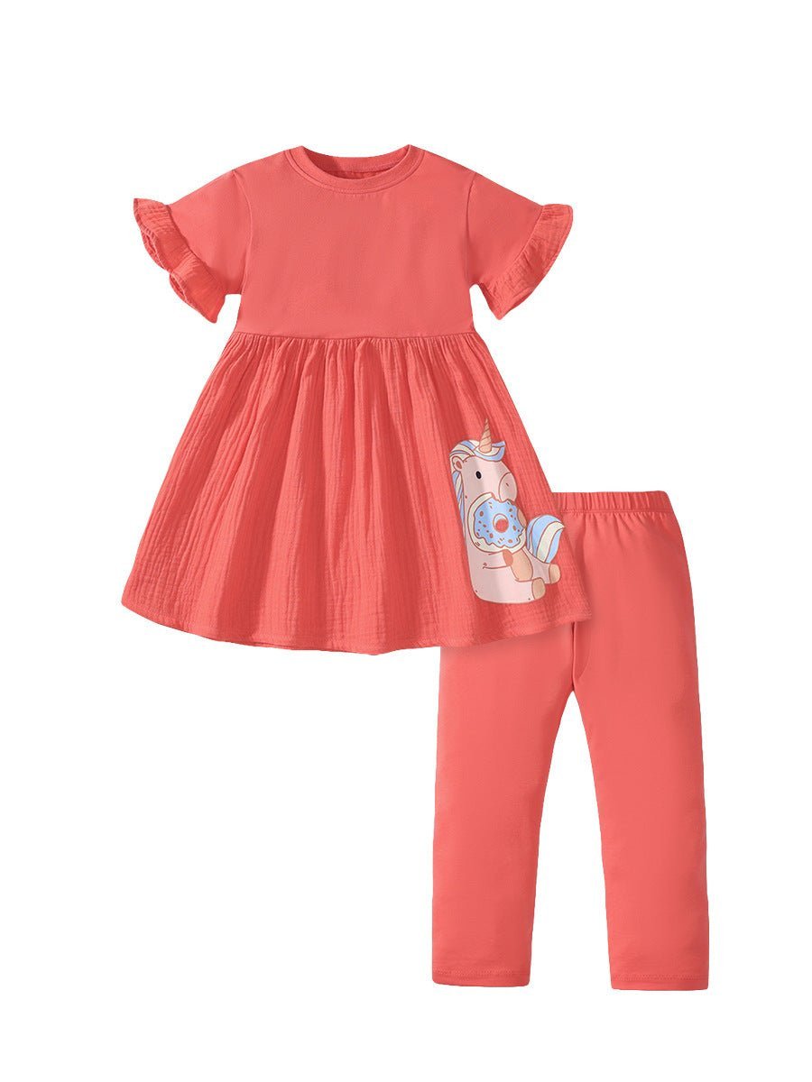 Girl's Dress and Pants Set