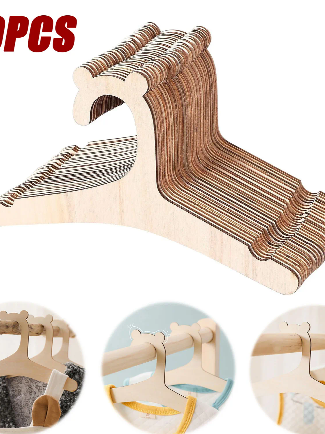 20pcs Baby Wooden Clothes Racks