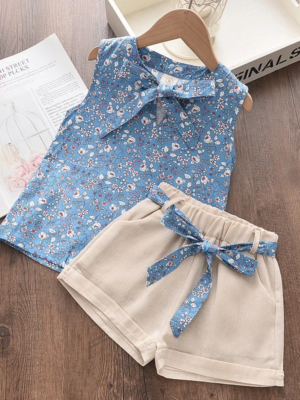 Baby Girl's Vest with Shorts Set