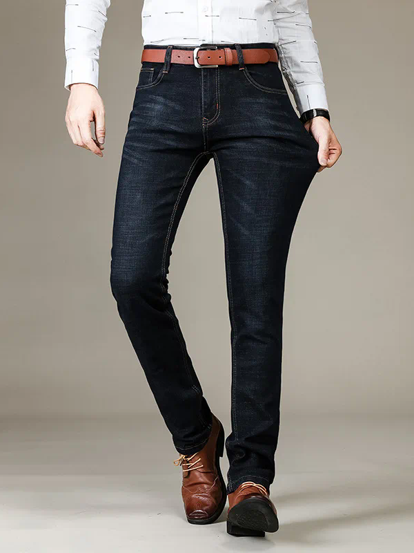 Men's Classic Fitted Business Jeans Pants