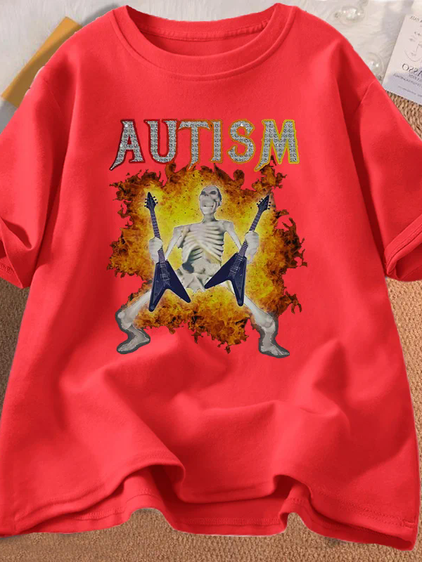 Men's Autism Funny Skeleton Meme T-Shirt
