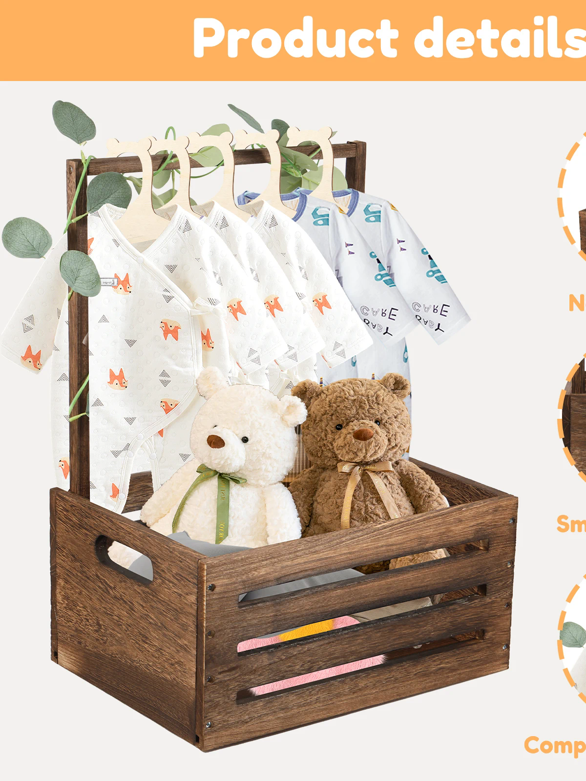 Babies Wooden Storage Crate Closet