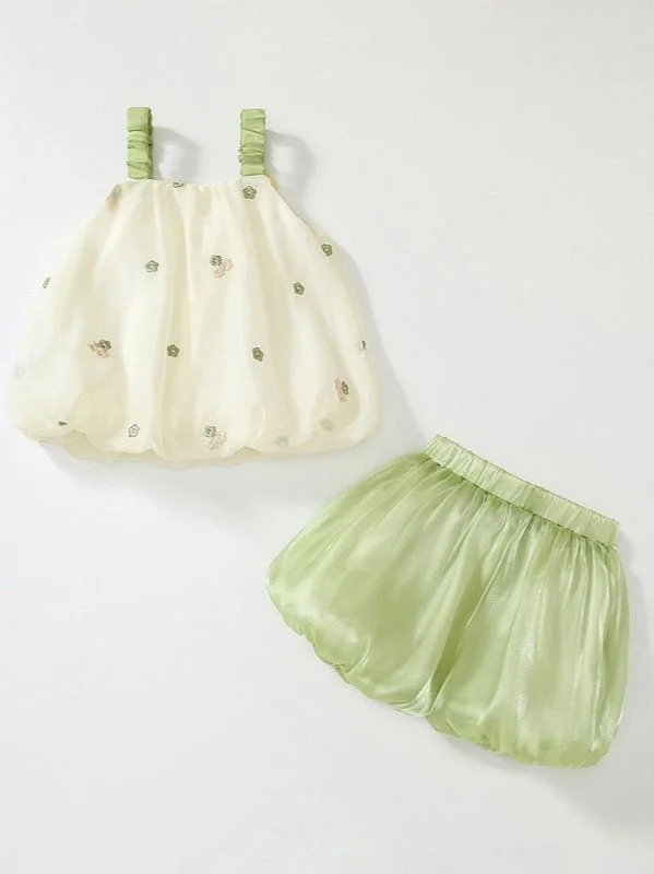Little Girl's Vest and Shorts Set
