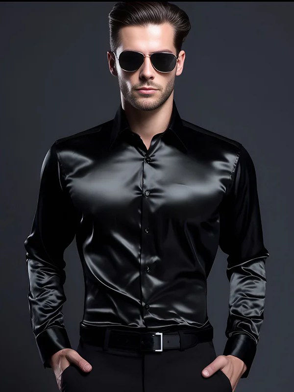 Men's Satin Luxury Dress Shirt