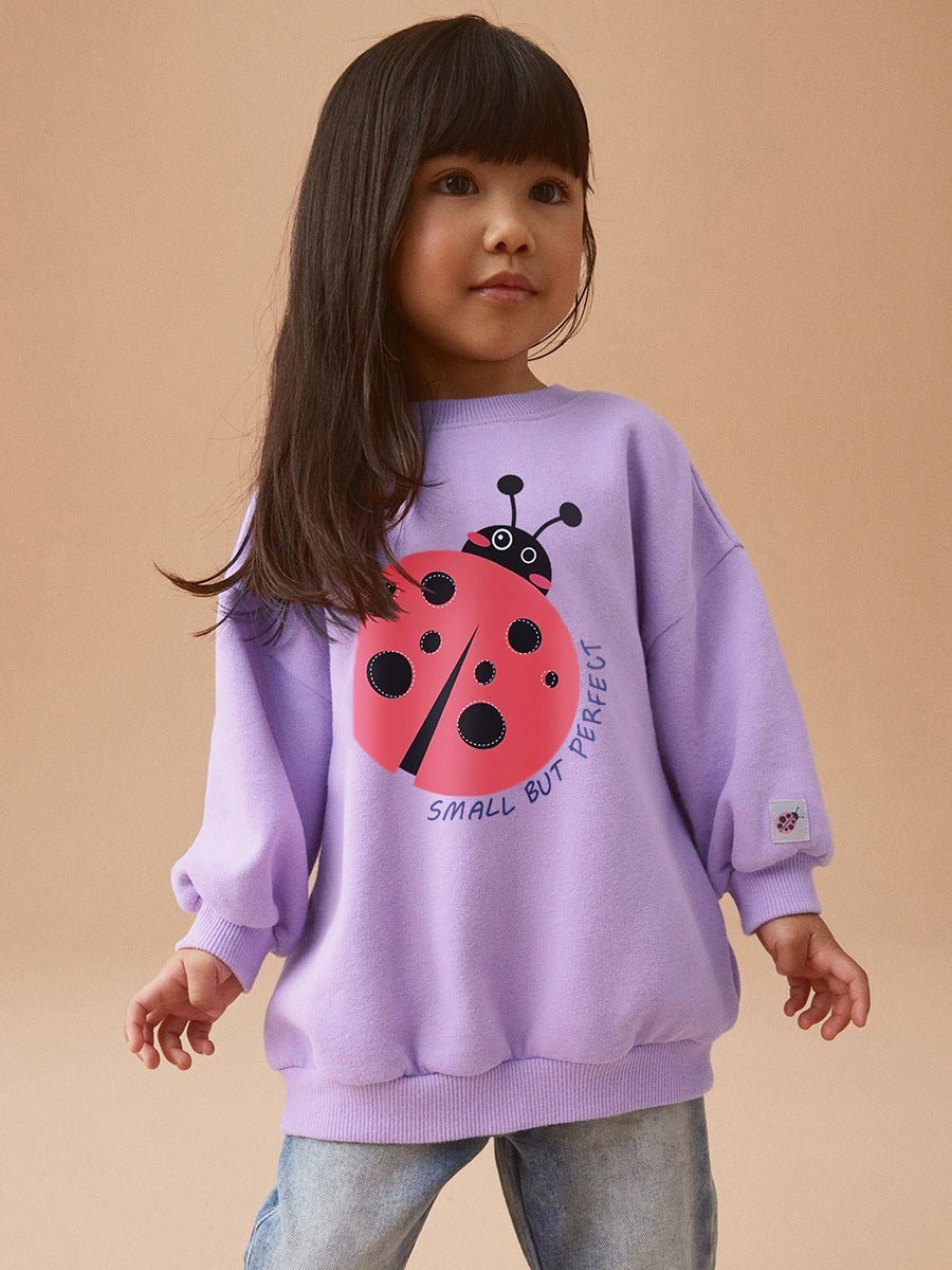 Girl's Ladybug Pullover Sweatshirt