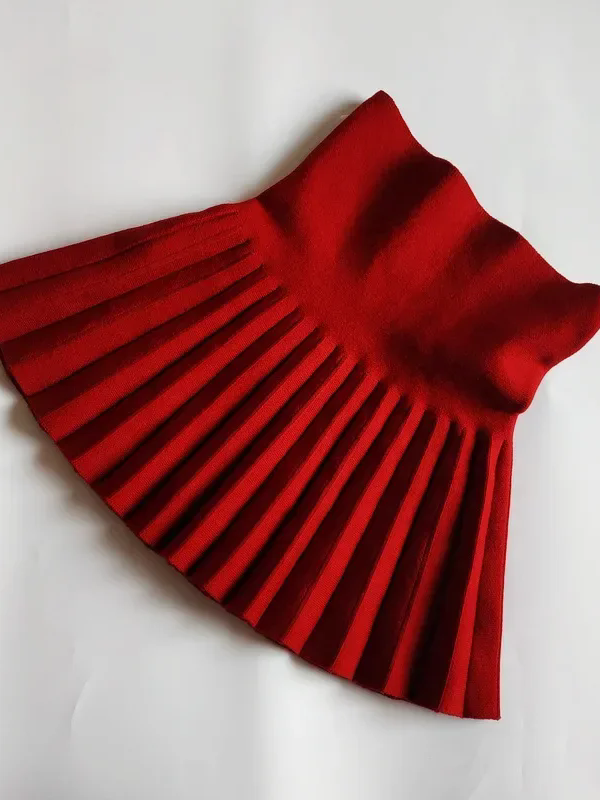 Girl's Pleadted Knit Skirt