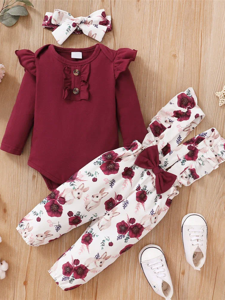 Baby Girl's Bodysuit Set