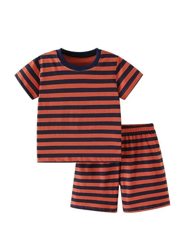 Boy's Striped Pattern T-Shirt with Shorts