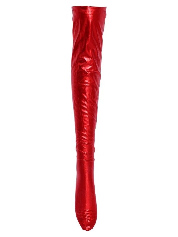 Womens Over Knee Socks Faux Leather Pants Casual Long Overknee