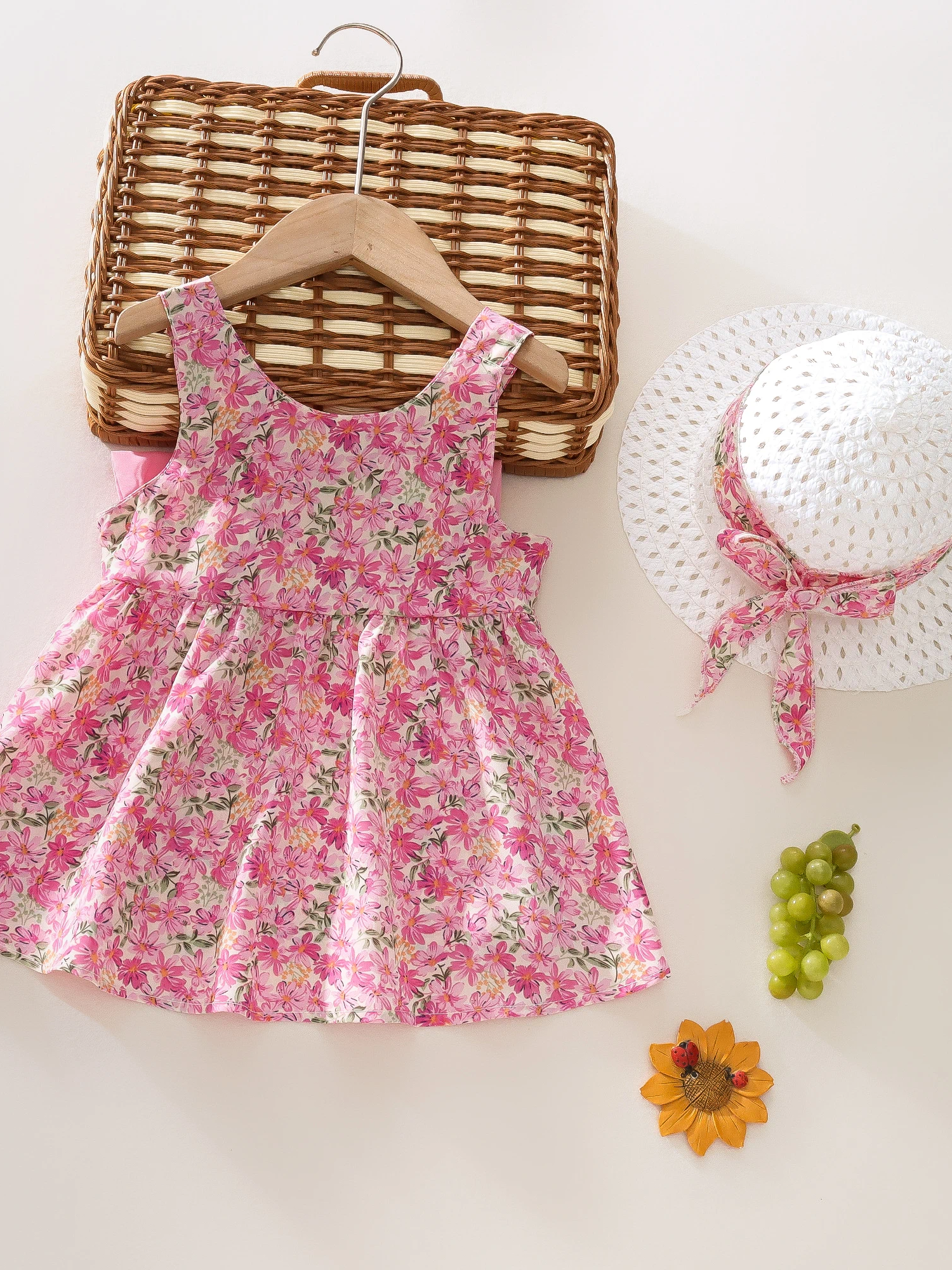 Baby Girl's 2PCS Dress with Hat