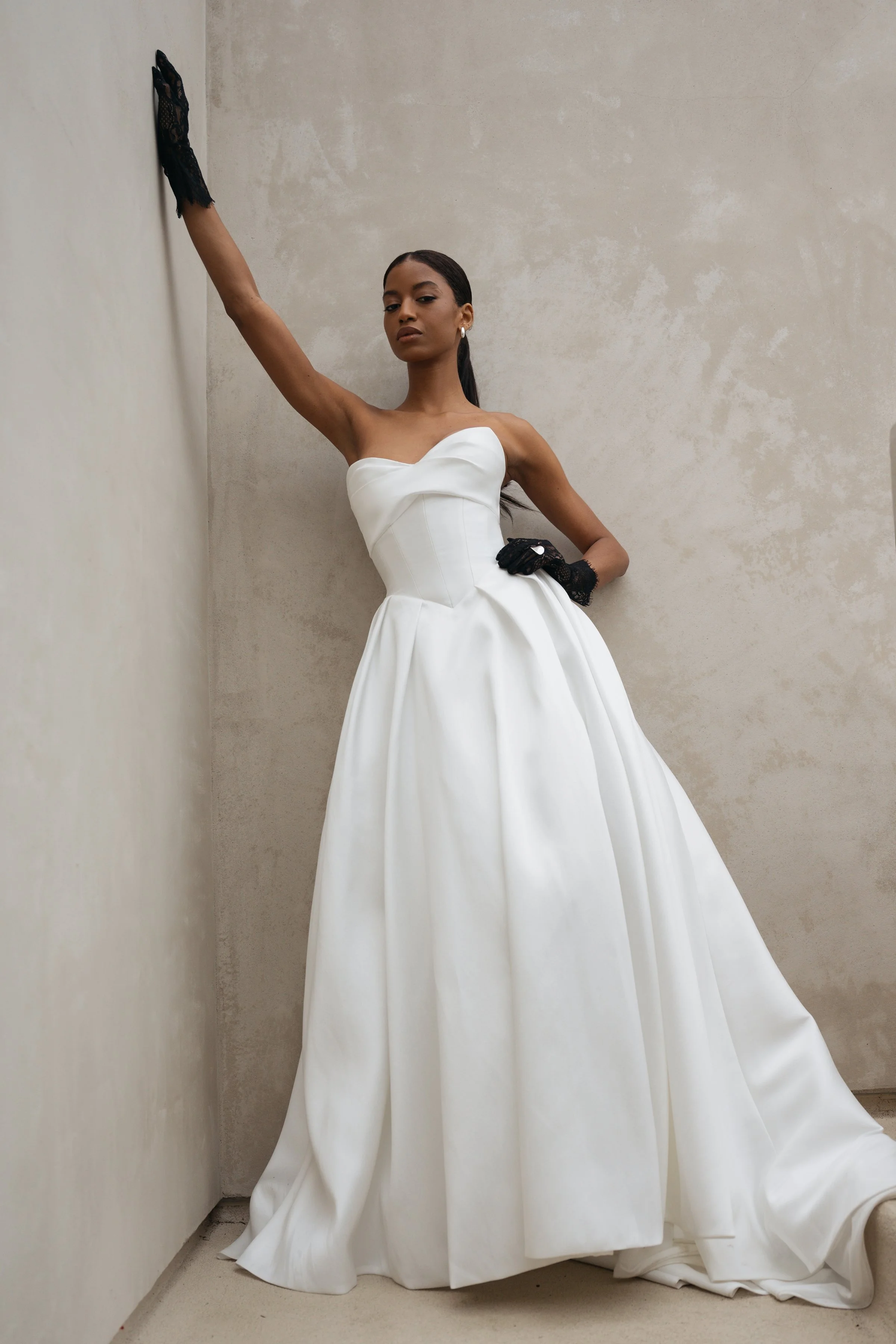 Jenny Yoo Bridal 'Eve' gown. The Eve gown, cut in our luminous and airy canopy taffeta is fit for a modern-day princess.