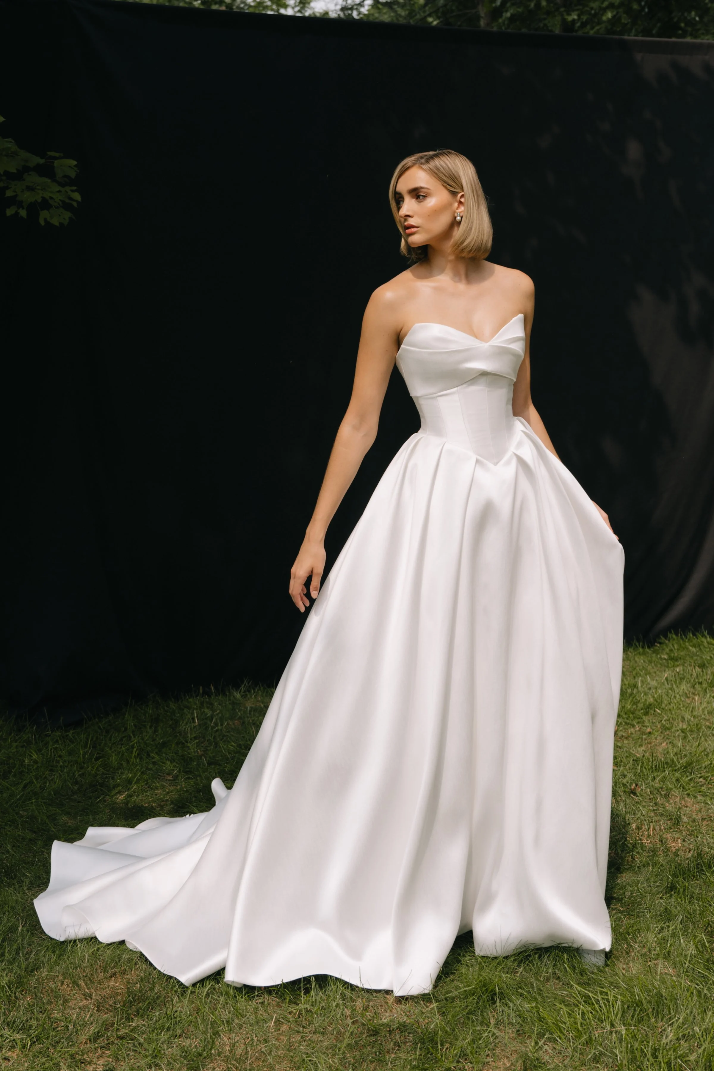 Jenny Yoo Bridal 'Eve' gown. The Eve gown, cut in our luminous and airy canopy taffeta is fit for a modern-day princess.