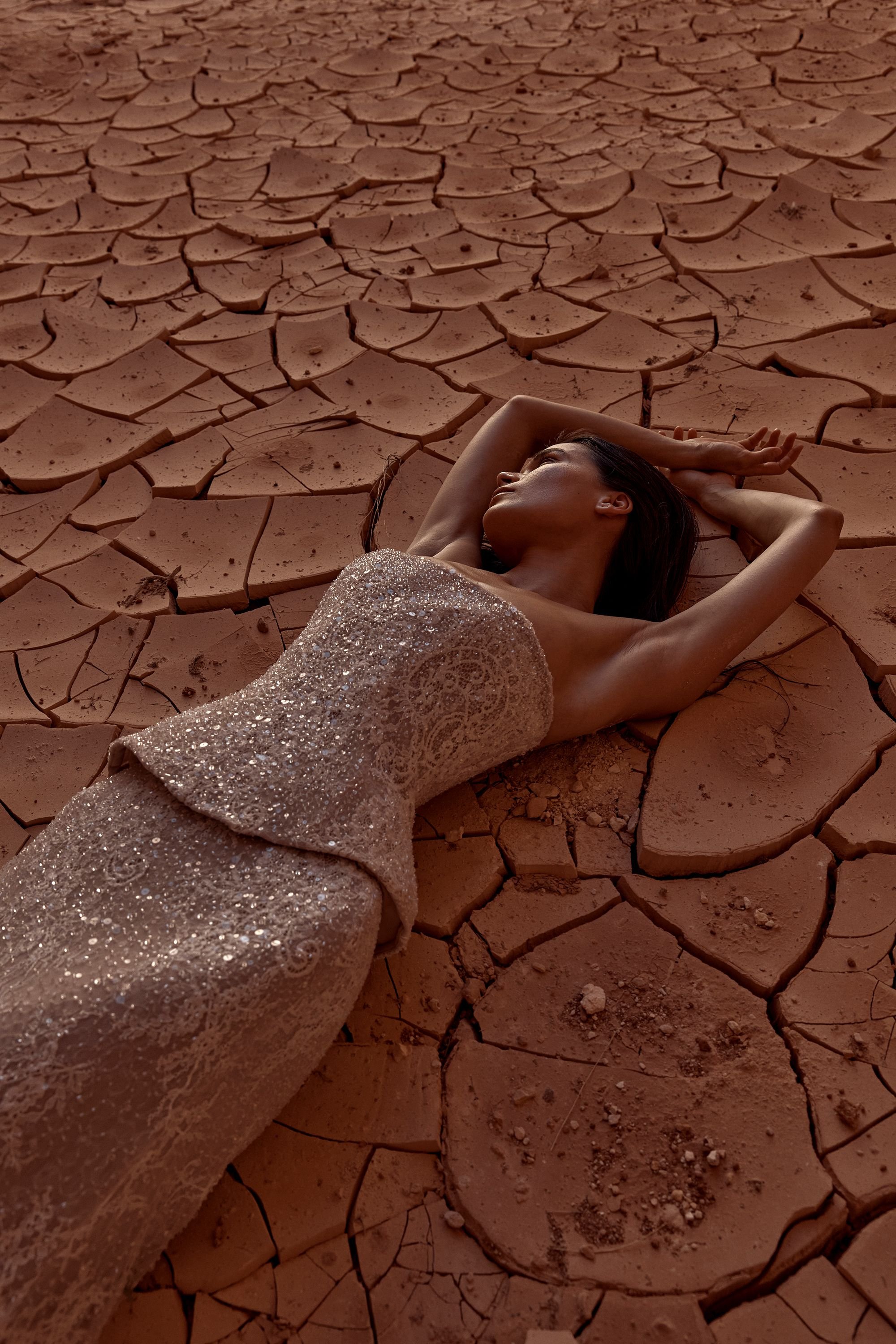 The KYHA Bride Sena bodice is soft yet structured, offering a flattering fit that highlights the bust and waist. its sequin and lace is hand applied for a delicate yet show stopping look, Sena pairs beautifully with Zira skirt