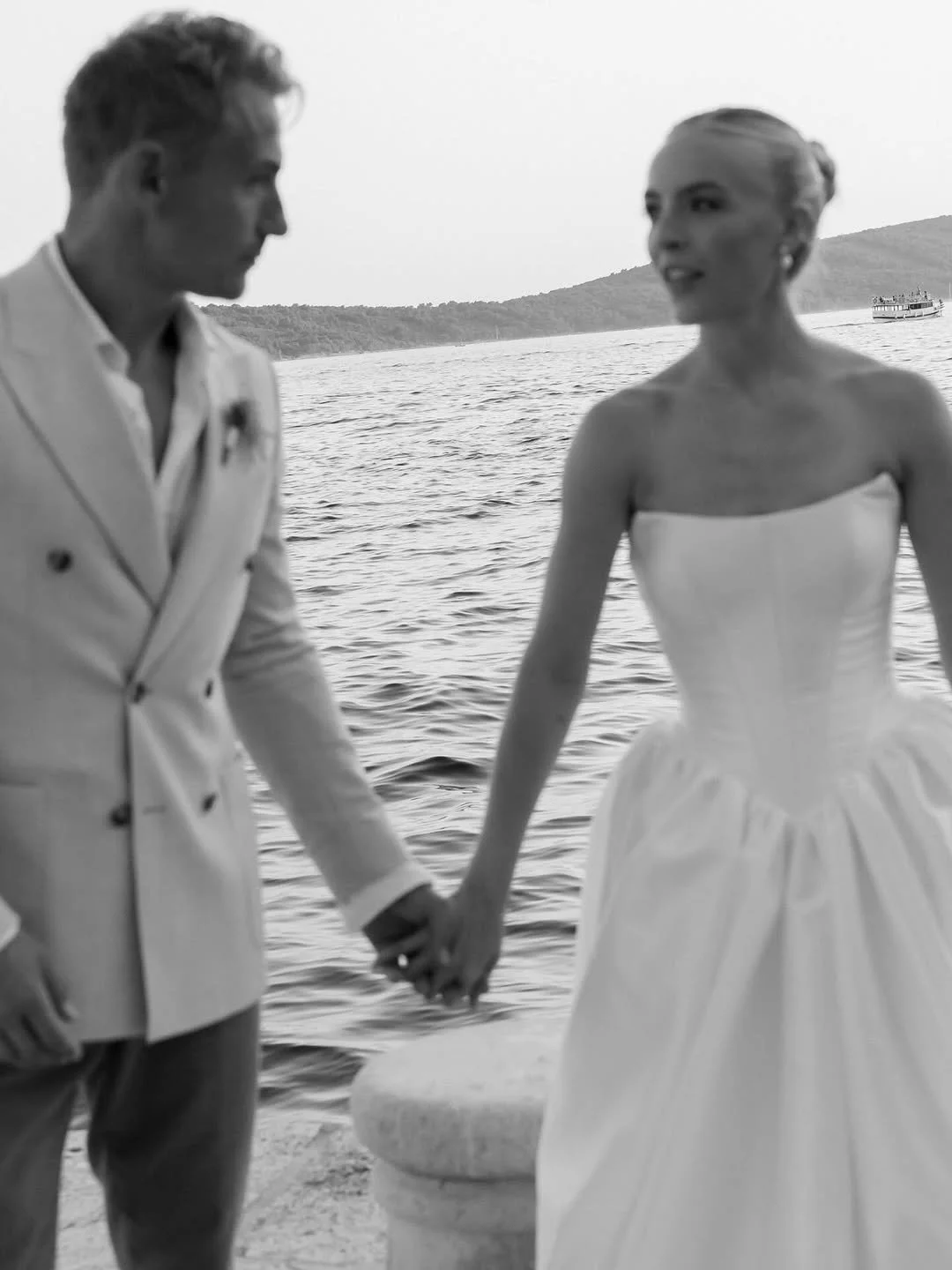 Dress like the queen that you are c/o KYHA Bride Miles. Crafted from a luxe woven taffeta, a gathered Basque waistline accentuates an hourglass shape made modern via a softly scooped neckline. Drama reigns supreme via the ballgown skirt, making Miles