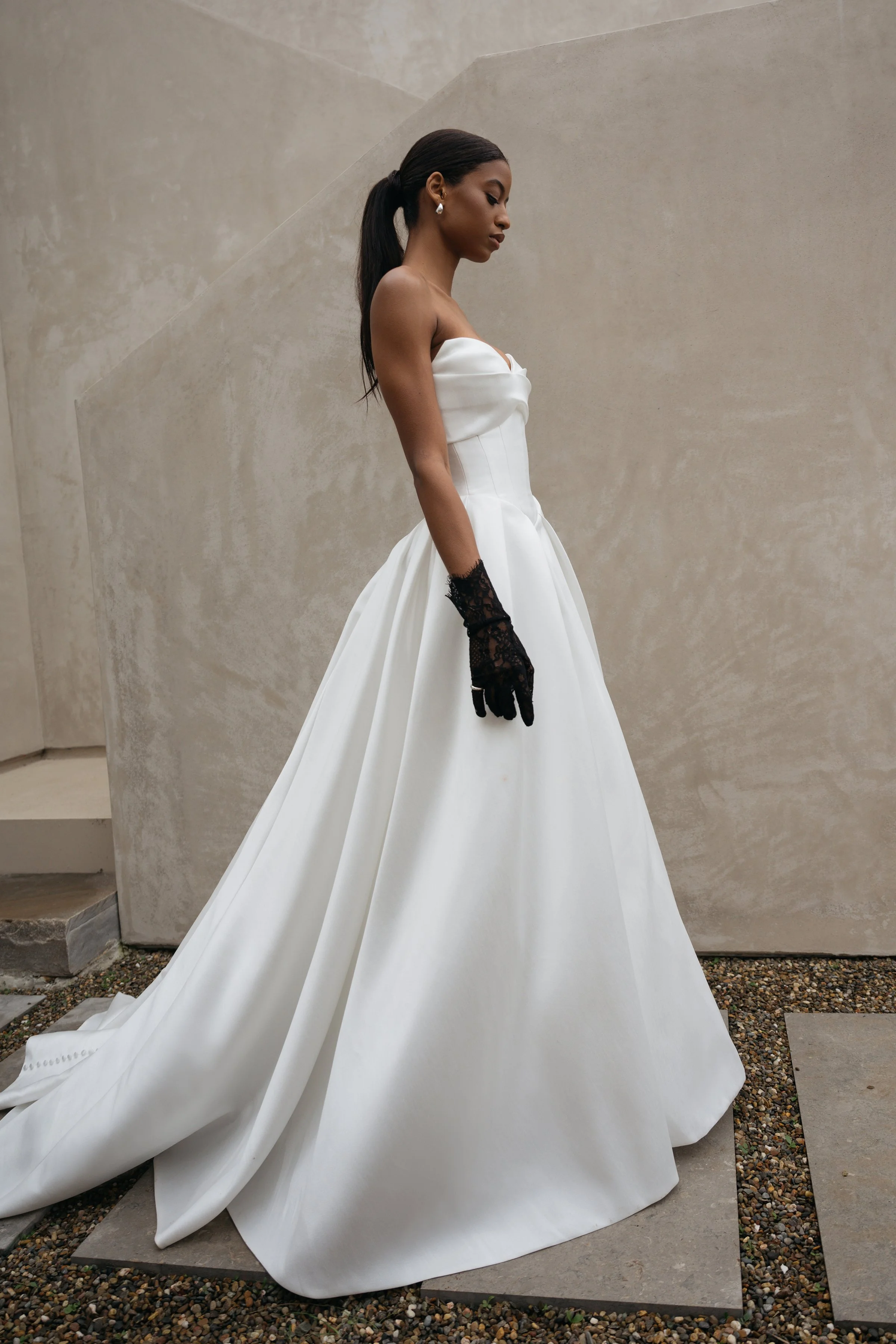 Jenny Yoo Bridal 'Eve' gown. The Eve gown, cut in our luminous and airy canopy taffeta is fit for a modern-day princess.