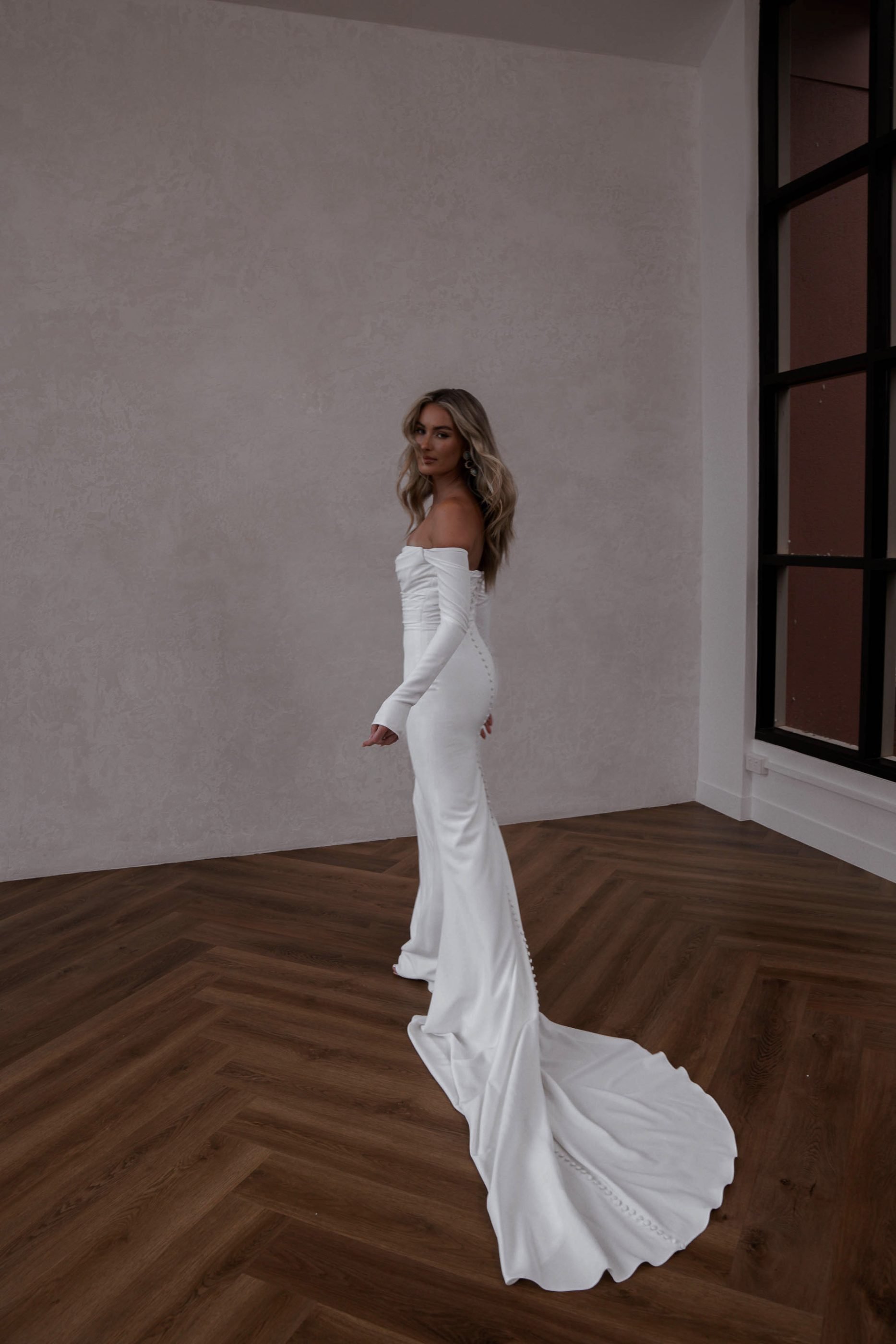 CELESTE | Sleek minimalistic wedding dress | GBS Herve Paris