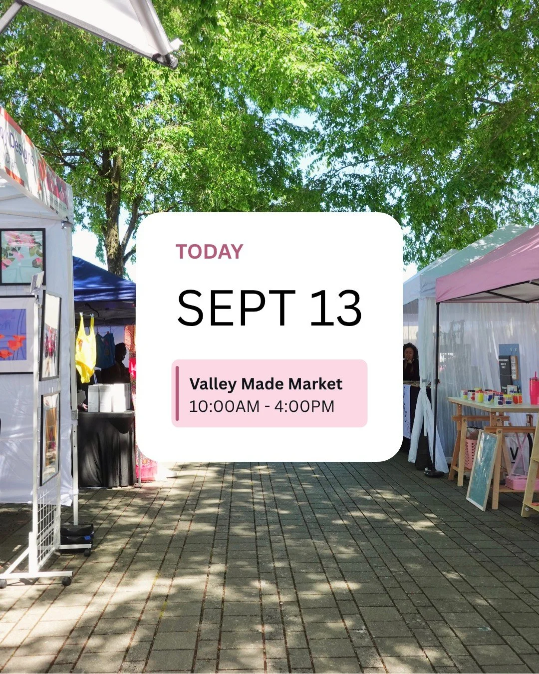 Join us one last time at Riverwalk Park to shop small, jam to live music, and create lasting connections with the community. It's all happening today from 10am-4pm.

Music Lineup:
Smile Aisle - 10:30AM-12:30PM
Cascade Cody - 1:30PM-3:30PM