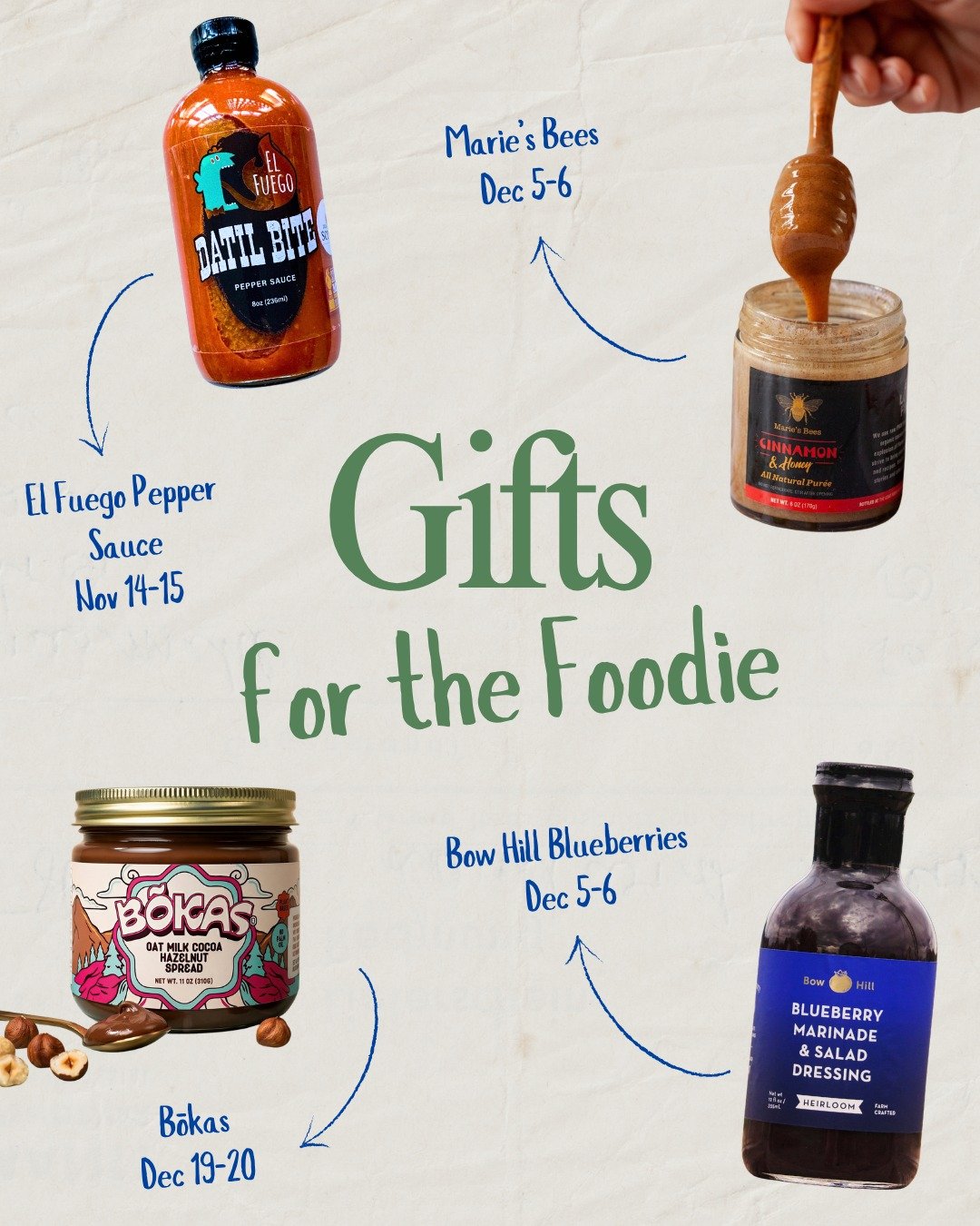 Gift ideas for someone who'd much rather try something new and tasty than receive another sweater for the holidays. Discover delicious locally made gifts like these at our Valley Made Holiday Markets: Nov 14-15, Dec 5-6, &amp; Dec 19-20