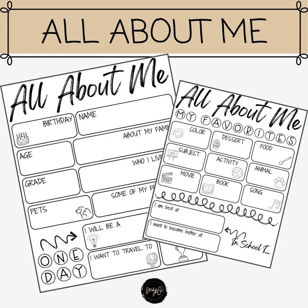 All About Me Worksheets: Getting To Know You! — Mindful Social Worker