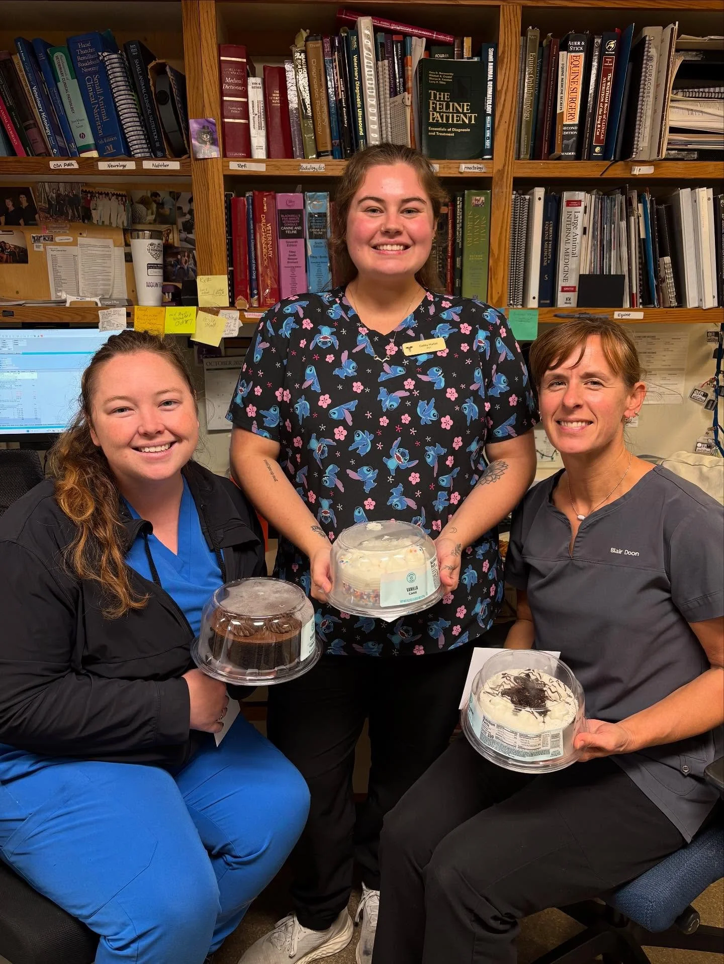 Happy Birthday x3! 🎂🎂🎂
What&rsquo;s better than one birthday cake? Three!
This week we&rsquo;re celebrating Dr. Mikos, Dr. Clara, and technician Gabby &mdash; wishing you all a fantastic year ahead filled with laughter, love, and (of course) lots 