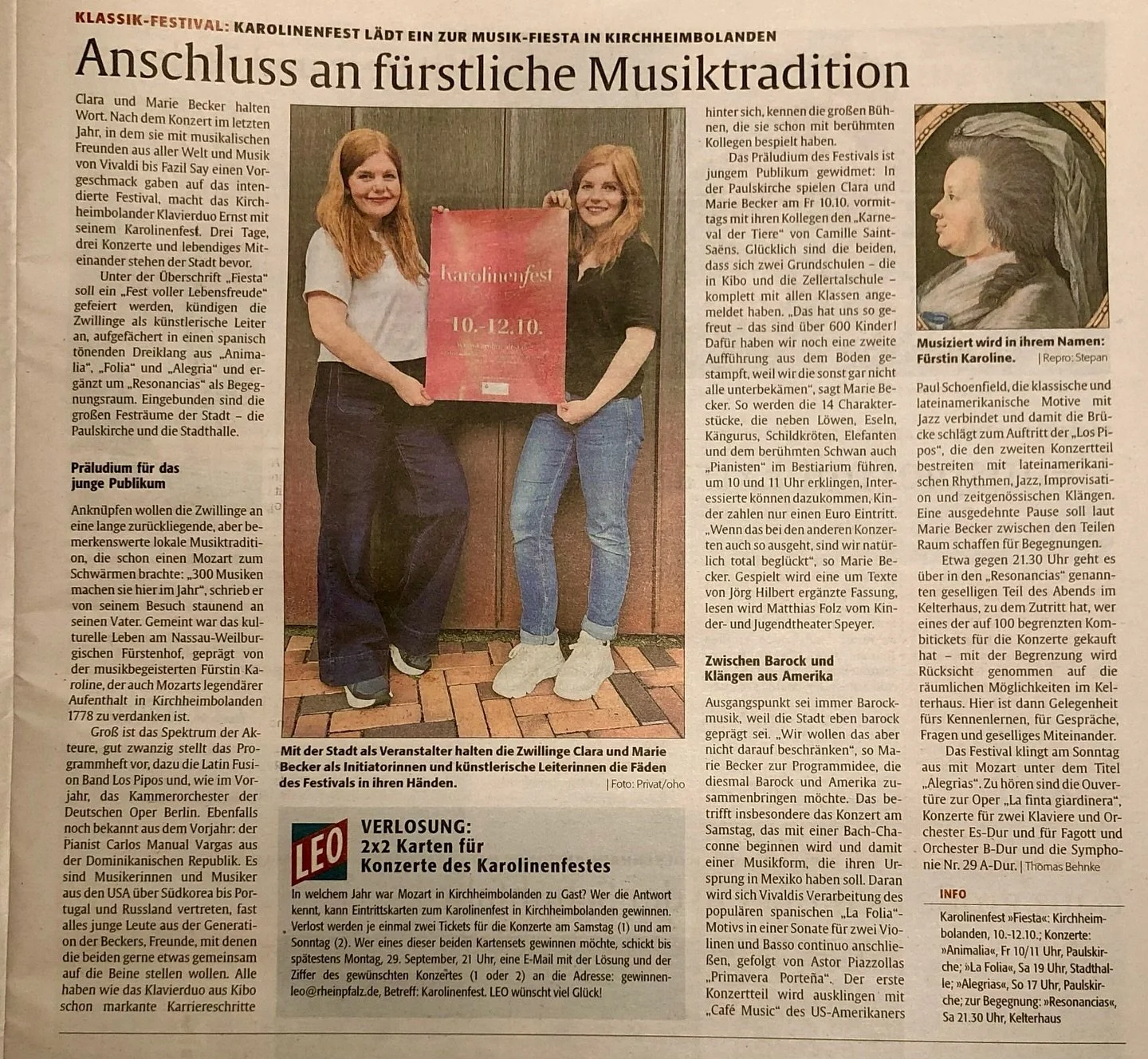 Wir freuen uns so sehr auf ein ganz besonderes Wochenende mit dem zweiten Karolinenfest vom 10.-12. Oktober! Spread the news, teilt den Beitrag und kommt alle, um mit uns gemeinsam die Fiesta zu feiern! &Uuml;ber 50 Musiker bringen in 3 Konzerten tol