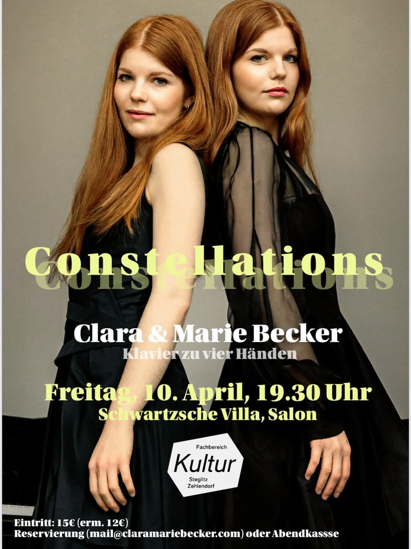 Berlin friends - herzliche Einladung! Wir freuen uns auf Euch am Freitag! #berlin #schwartzschevilla #klavierduo #vierh&auml;ndig #freitaginberlin