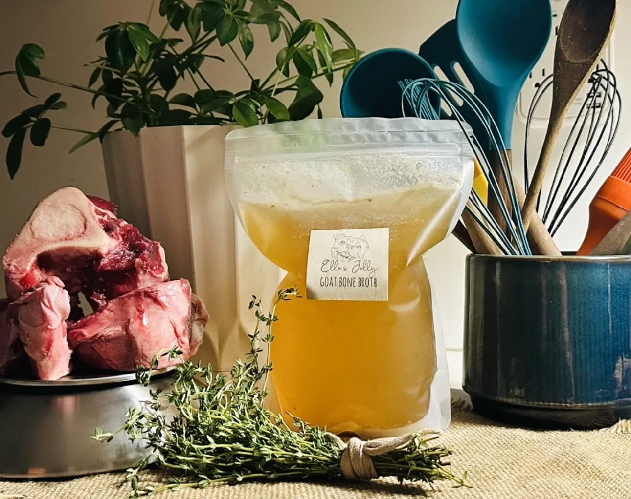 Elle’s Jelly Goat Bone Broth with Thyme — Dolce's Legacy