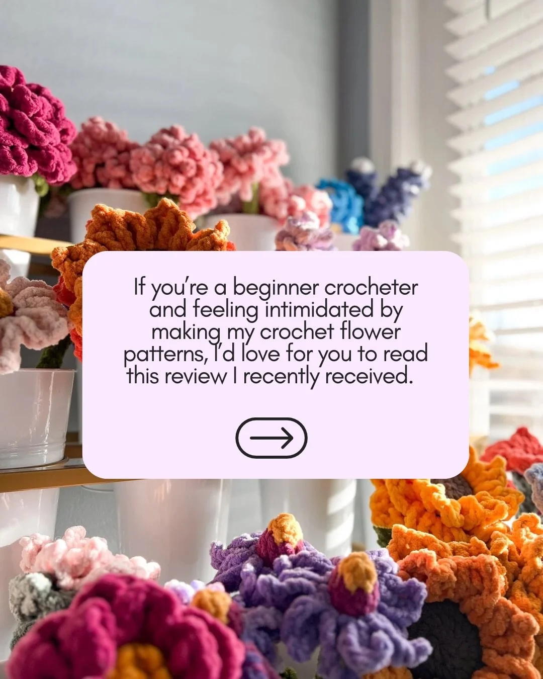If you&rsquo;ve made my crochet flower patterns, which one has been the easiest for you?? I&rsquo;d love to know and I&rsquo;m sure other makers would too! 🌻

And if you&rsquo;ve left a review in my shop, thank you so incredibly much. These reviews 