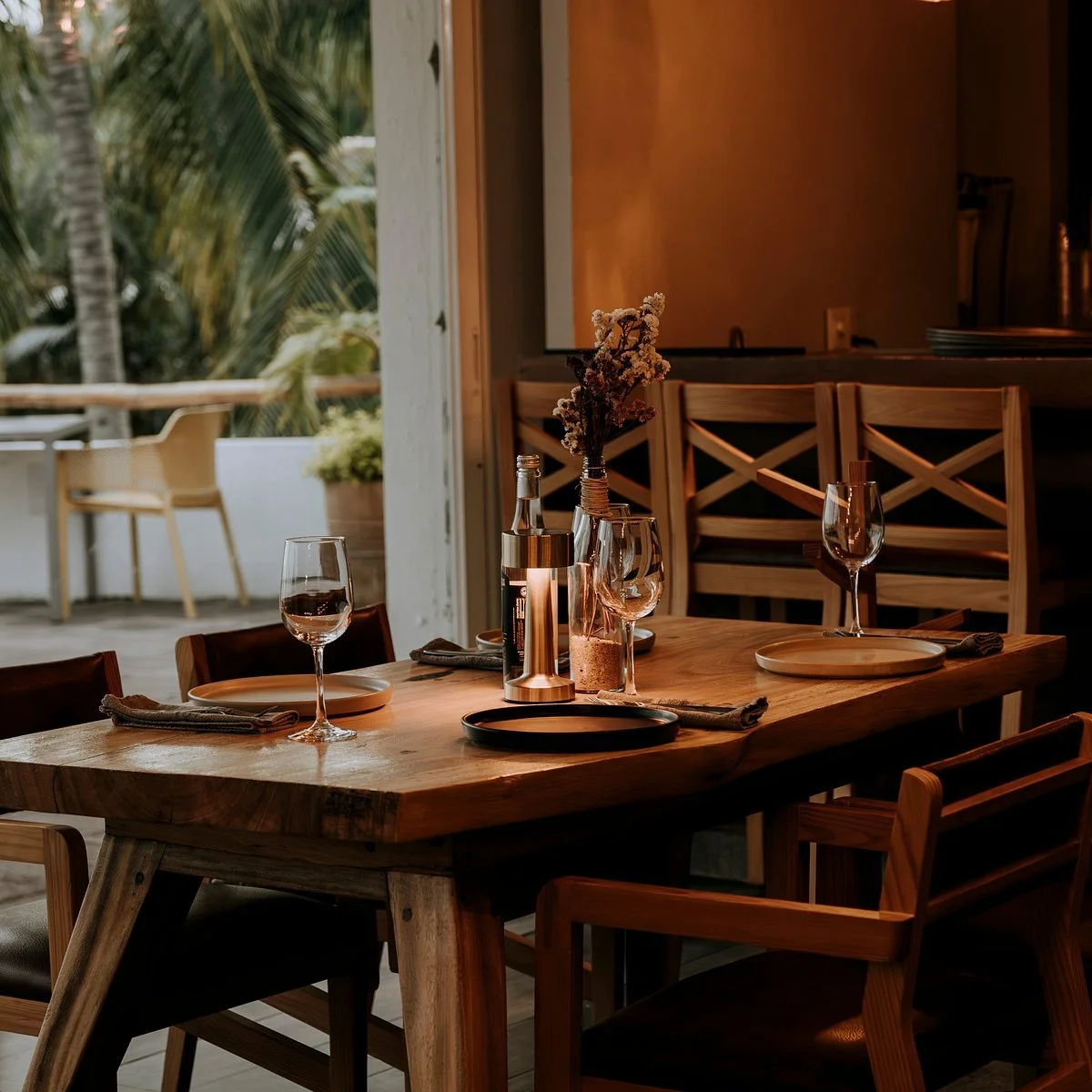 Dinner at blu restaurant near Playa Chahue in Huatulco, Oaxaca