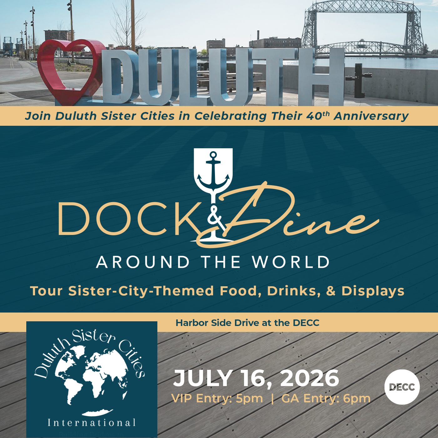 Dock and Dine Around the World: DSCI 40th Anniversary Celebration