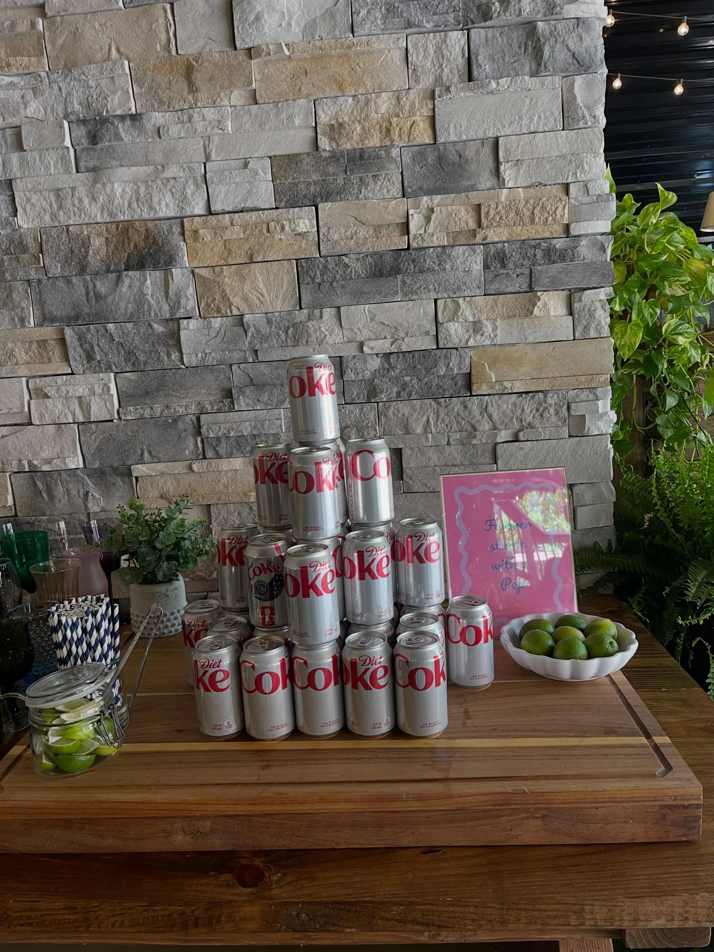 A diet coke tower for J&amp;M at @vaughanhouse just hits different 🤷🏻&zwj;♀️