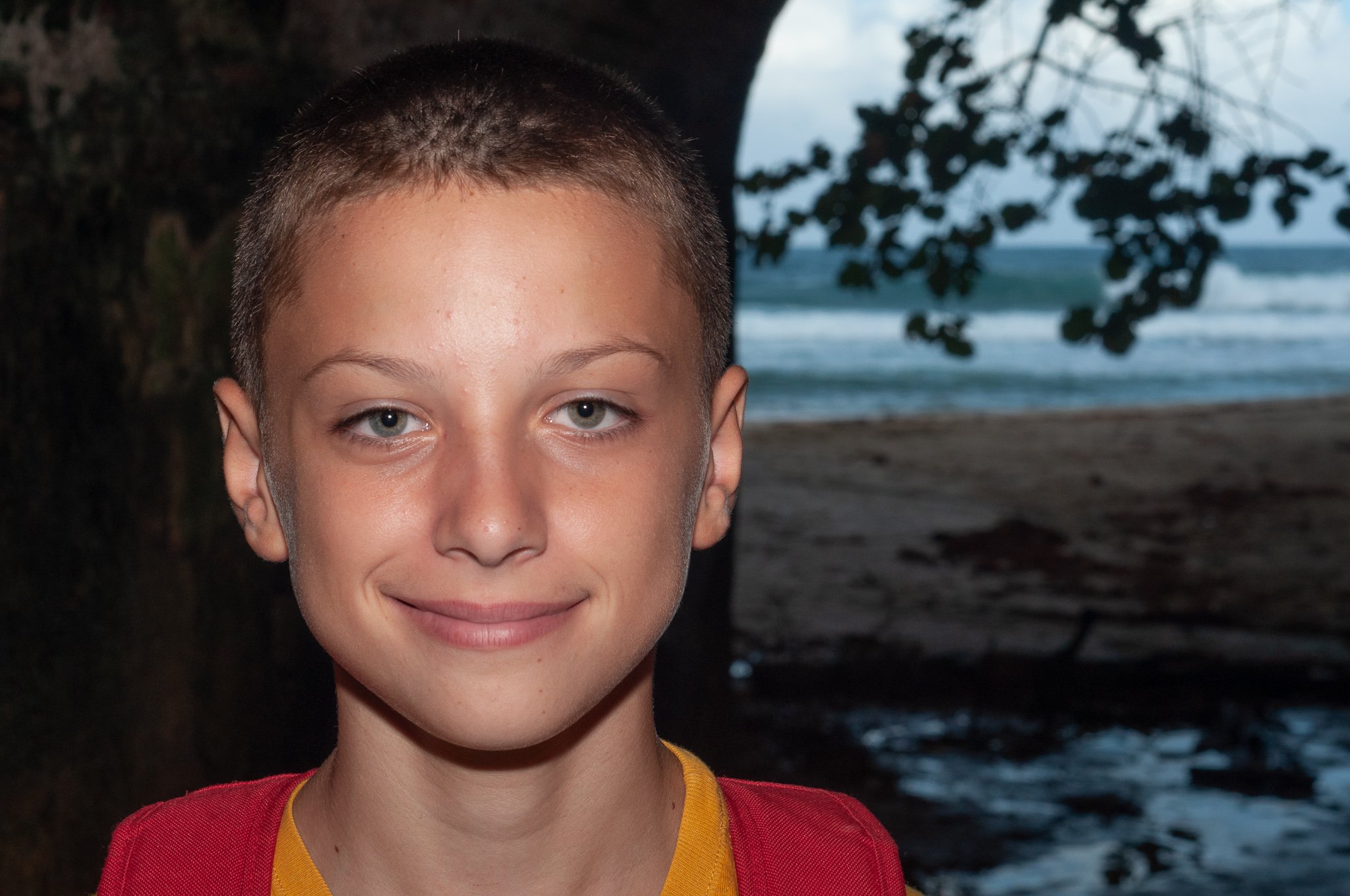 Cody in tunnel. Rincon, PR