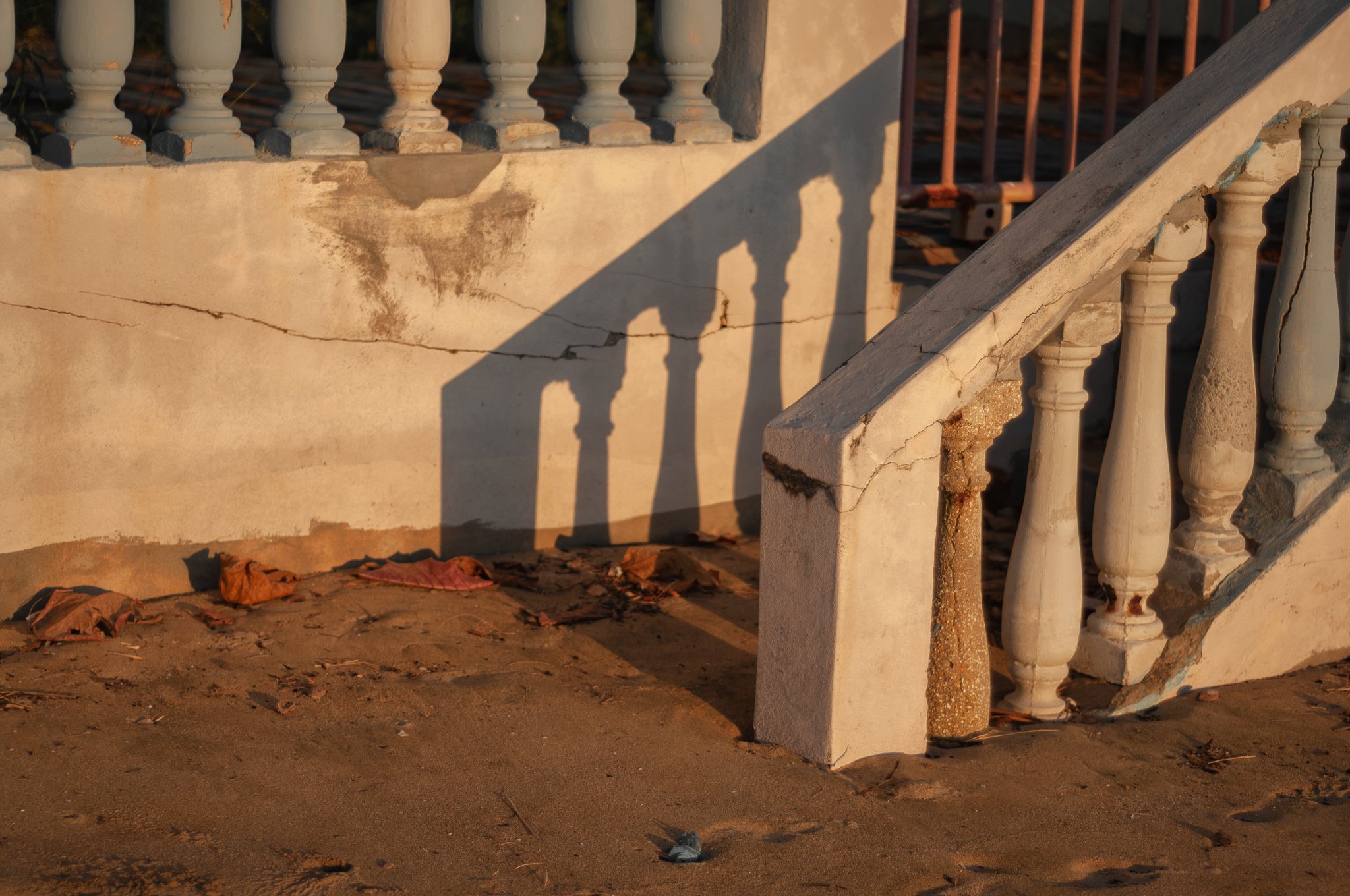 This building was getting eaten by the Beach. Rincon, Puerto Rico.