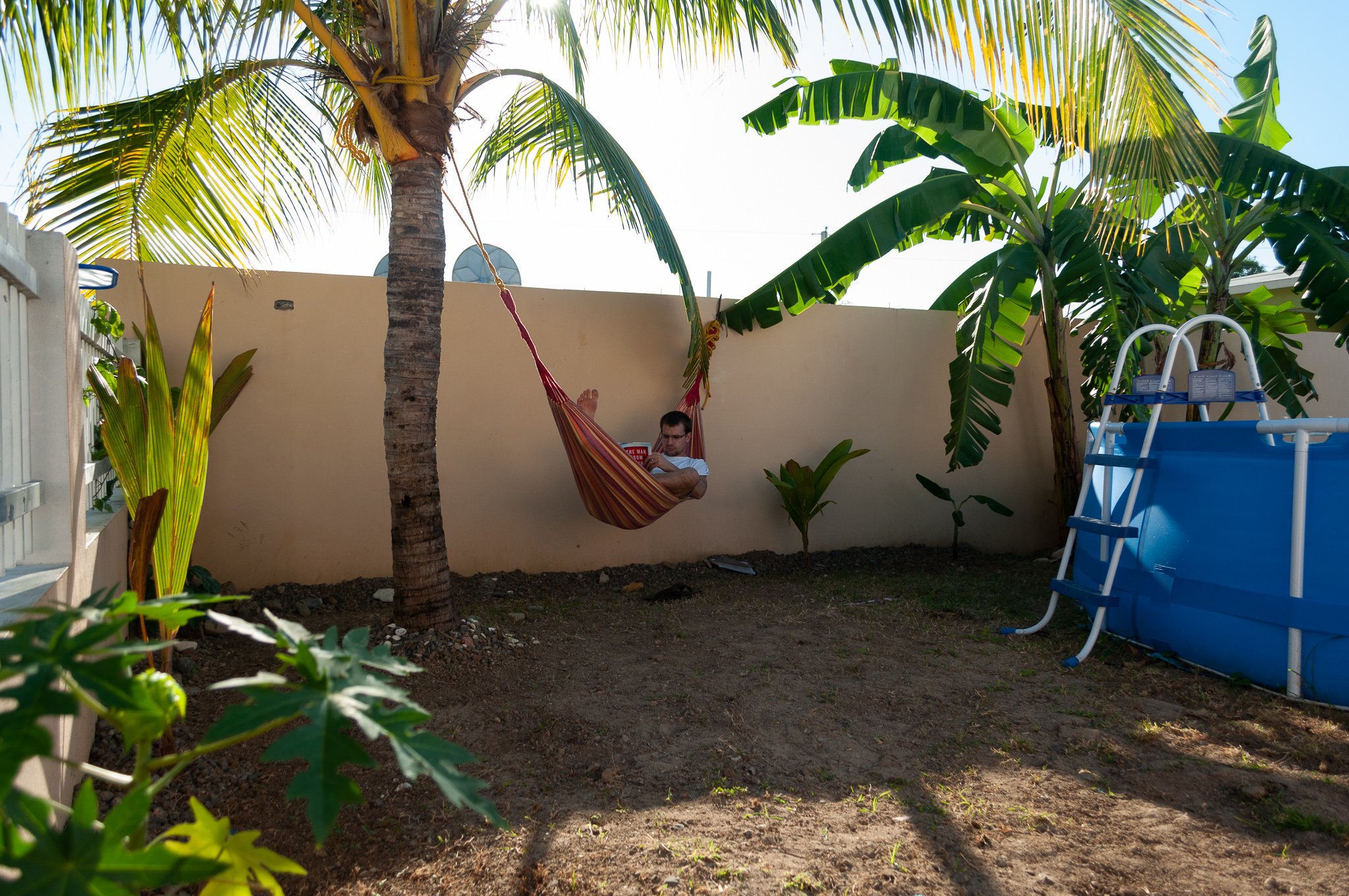 Brandon in back yard.