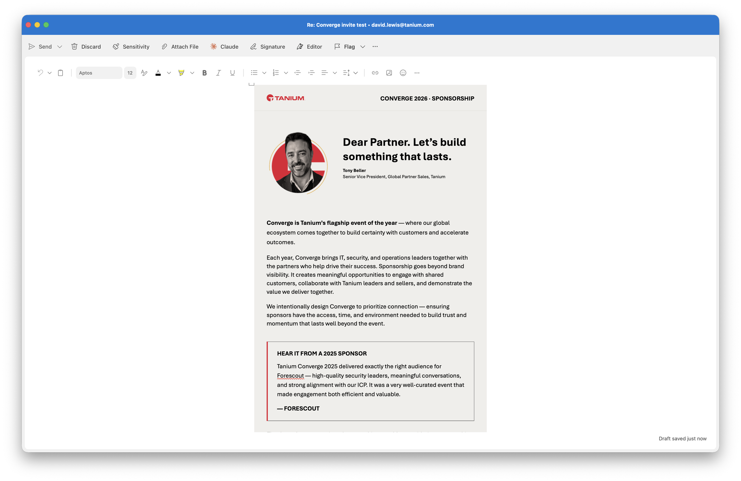 HTML email template in Outlook