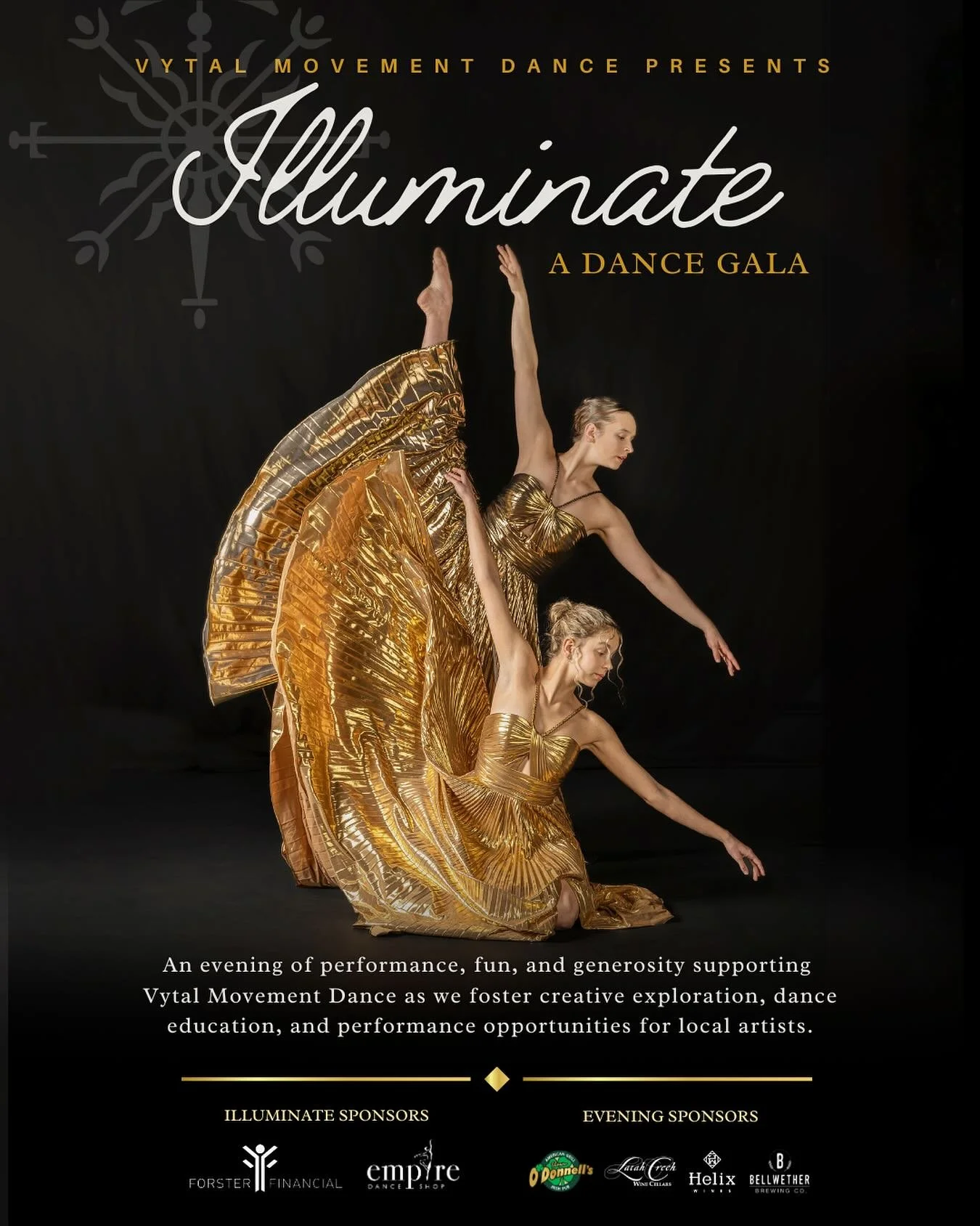 We are so excited to highlight &amp; share our deep thanks to our Illuminate &amp; Evening Sponsors for our upcoming Dance Gala✨

Thank you, thank you to Forster Financial, @empiredanceshop @shawnodonnells_irish_pub @latahcreekwine @helixwines and @b