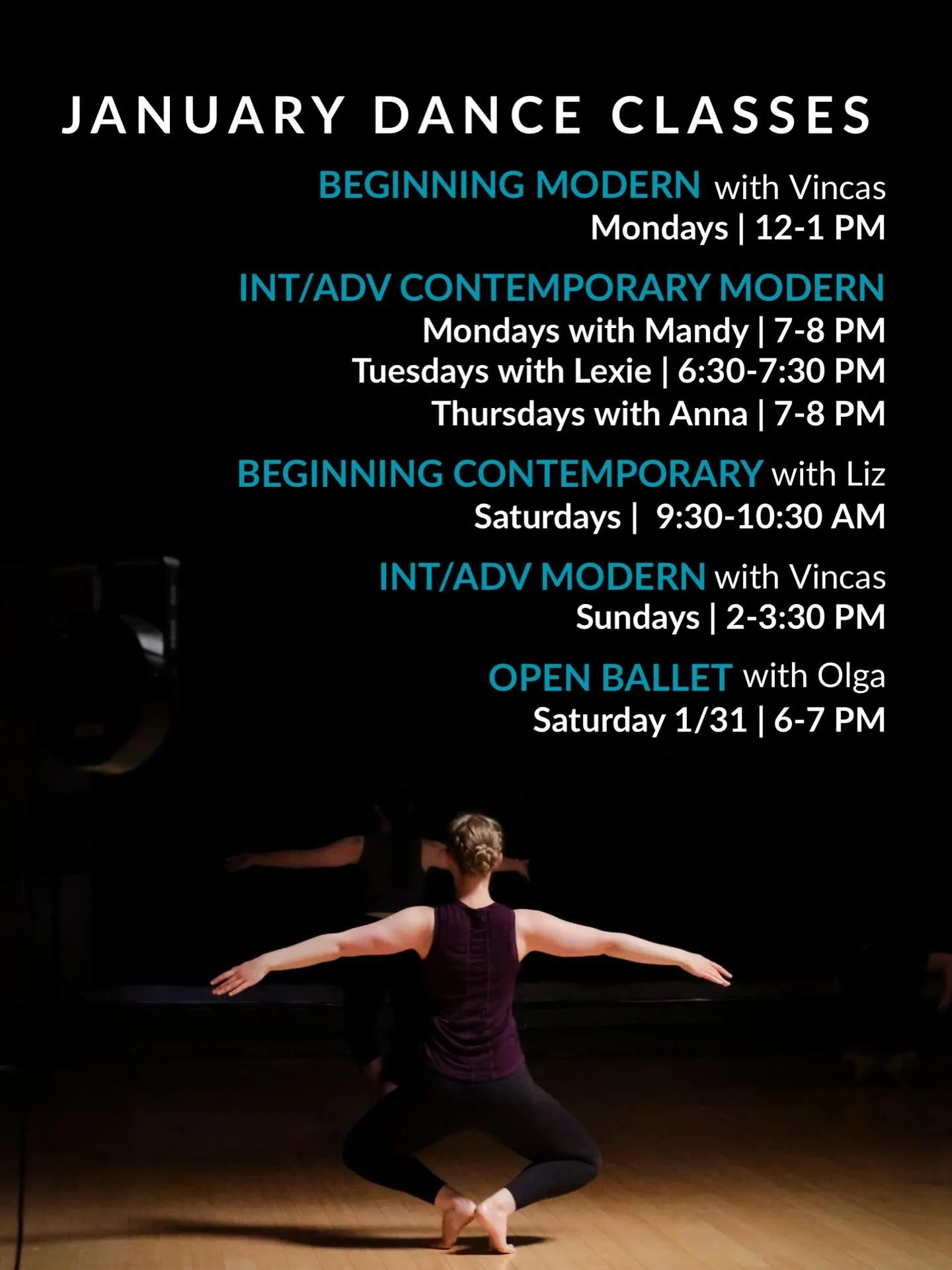 Start your 2026 off with dance! We have a variety of classes taught by our talented company members. Register for a class at vytalmovement.org. We can&rsquo;t wait to see you in the studio💃🏻

📸: @froz3n.lux