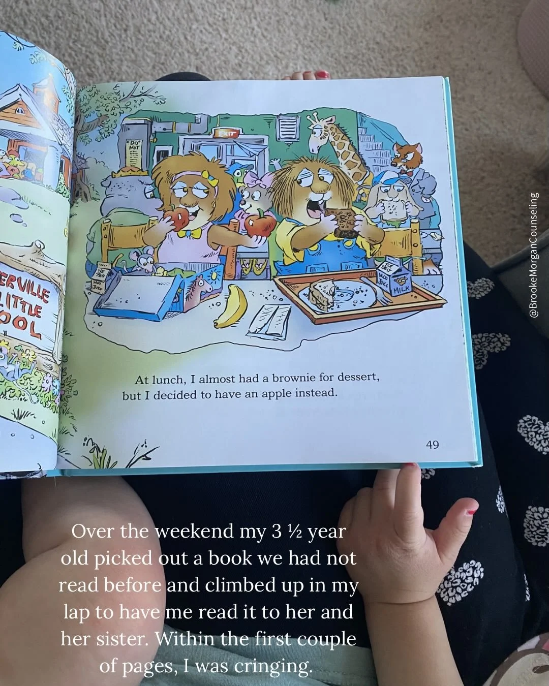 Some thoughts I had over the weekend reading to my girls. 

These days are so foundational in how they view food, eating, and themselves. I can only pray that I&rsquo;m getting ~some~ of it right. 🩷

Looking for more support? Visit www.brookemorganc