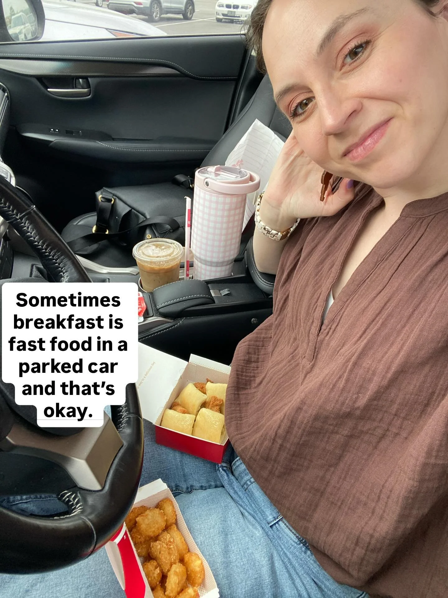 Today my youngest had a doctor appointment and wouldn&rsquo;t you know that afterwards she fell asleep literally 4 minutes before we got to our next destination (because this is some sort of rule for babies regarding car naps 🙄). I took this as my o
