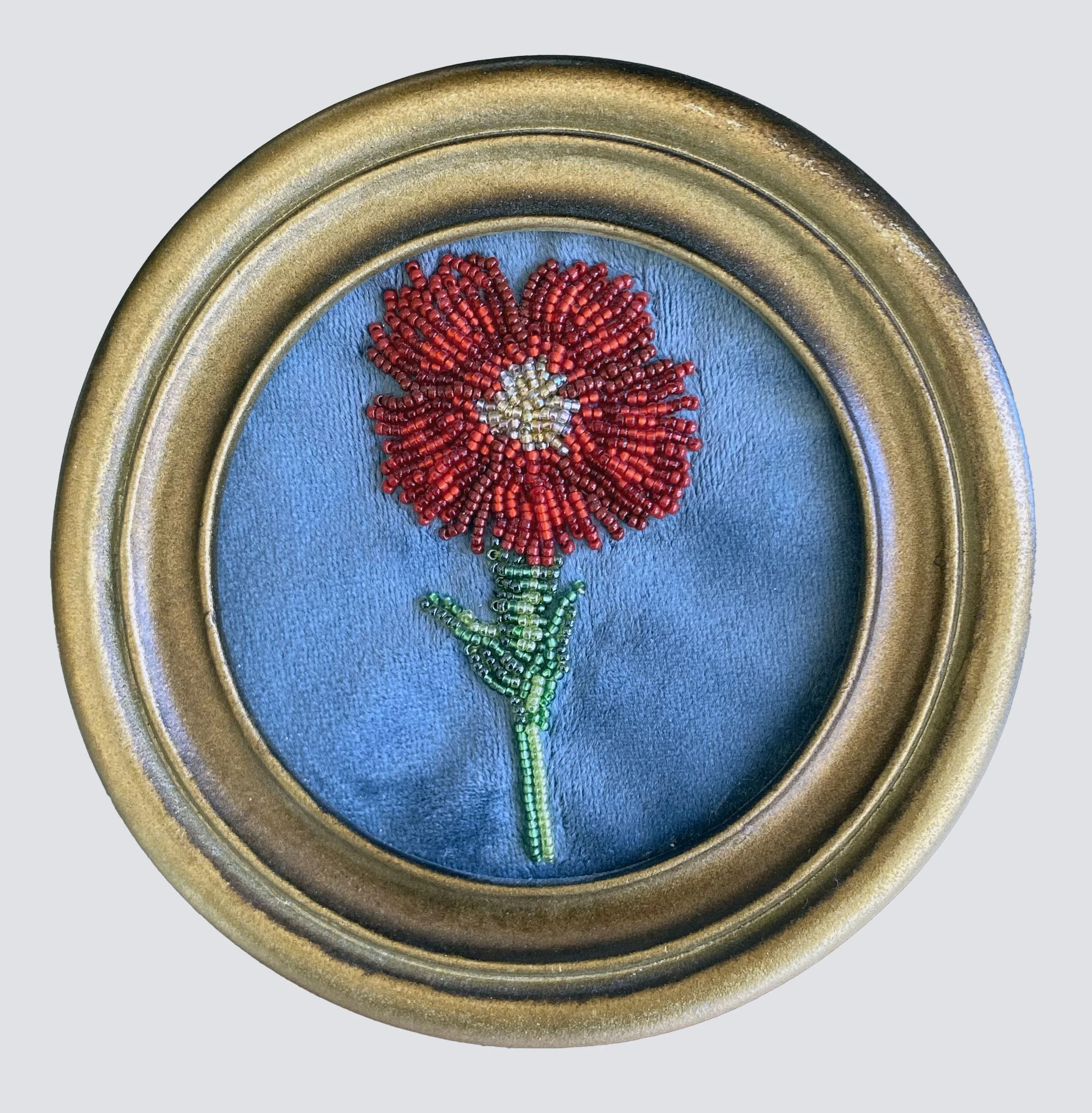 "Blooming Flower"
Glass seed beads on velvet, 2024