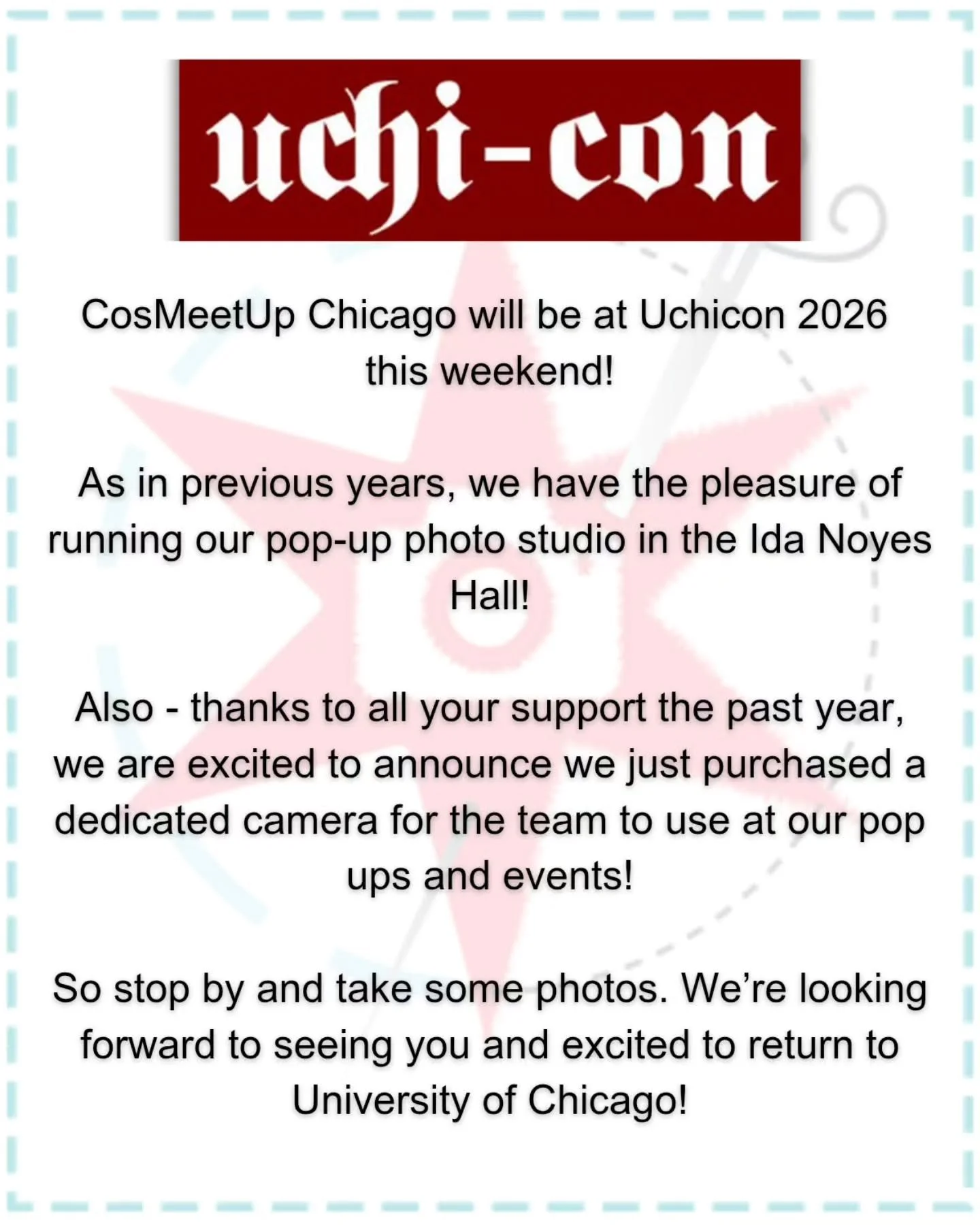What an exciting way to start off the year! Returning to @uchicon.official has become almost a tradition, and we love being able to be a part of this wonderful convention yet again! 

Adding a camera purchase is just the icing on the cake! For years,